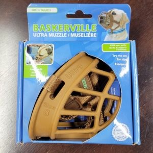 New BASKERVILLE Ultra Dog Muzzle- Tan Size 3 for Medium Size Dogs